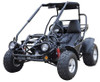 TrailMaster 200 XRS Go Kart with Carburetor, rugged off-road vehicle with sturdy frame, large tires, and seating for two.