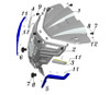 TrailMaster Cheetah 6 Right Headlight, exploded view diagram of headlight assembly with numbered parts.