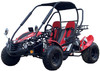 TrailMaster Blazer i2K Full-Size Electric Go-Kart, red and black, with dual seats, roll cage, and off-road tires.