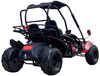 TrailMaster Blazer i2K Full-Size Electric Go-Kart, black and red off-road electric go-kart with four large rugged tires, sports seat, and safety features for off-road racing.