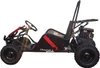 TrailMaster Cheetah 3 Kids Go-Kart, black and red off-road kids go-kart with large rugged tires, steering wheel, and seating area with safety features for children.