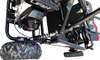 TrailMaster Cheetah 3 Kids Go-Kart, side view showing the engine, rugged tires, and black metal frame designed for children’s outdoor motorized play.