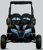 TrailMaster Cheetah 6 Youth Go-Kart, black and blue mini off-road vehicle with dual seats and rugged tires.