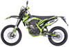 TrailMaster TM38EX (300 EFI) Deluxe Dual-Sport Dirt Bike, a green and black off-road motorcycle with knobby tires, front disc brake, and sporty design.