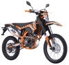 TrailMaster TM38EX (300 EFI) Deluxe Dual-Sport Dirt Bike, colorful off-road motorcycle with black, orange, and white accents, knobby tires, and rugged design suitable for dirt riding and trail adventures.