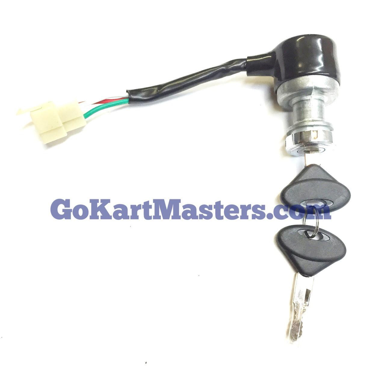 TrailMaster Challenger 150 Ignition Key Switch, replacement ignition switch for off-road vehicles with key and lock assembly.