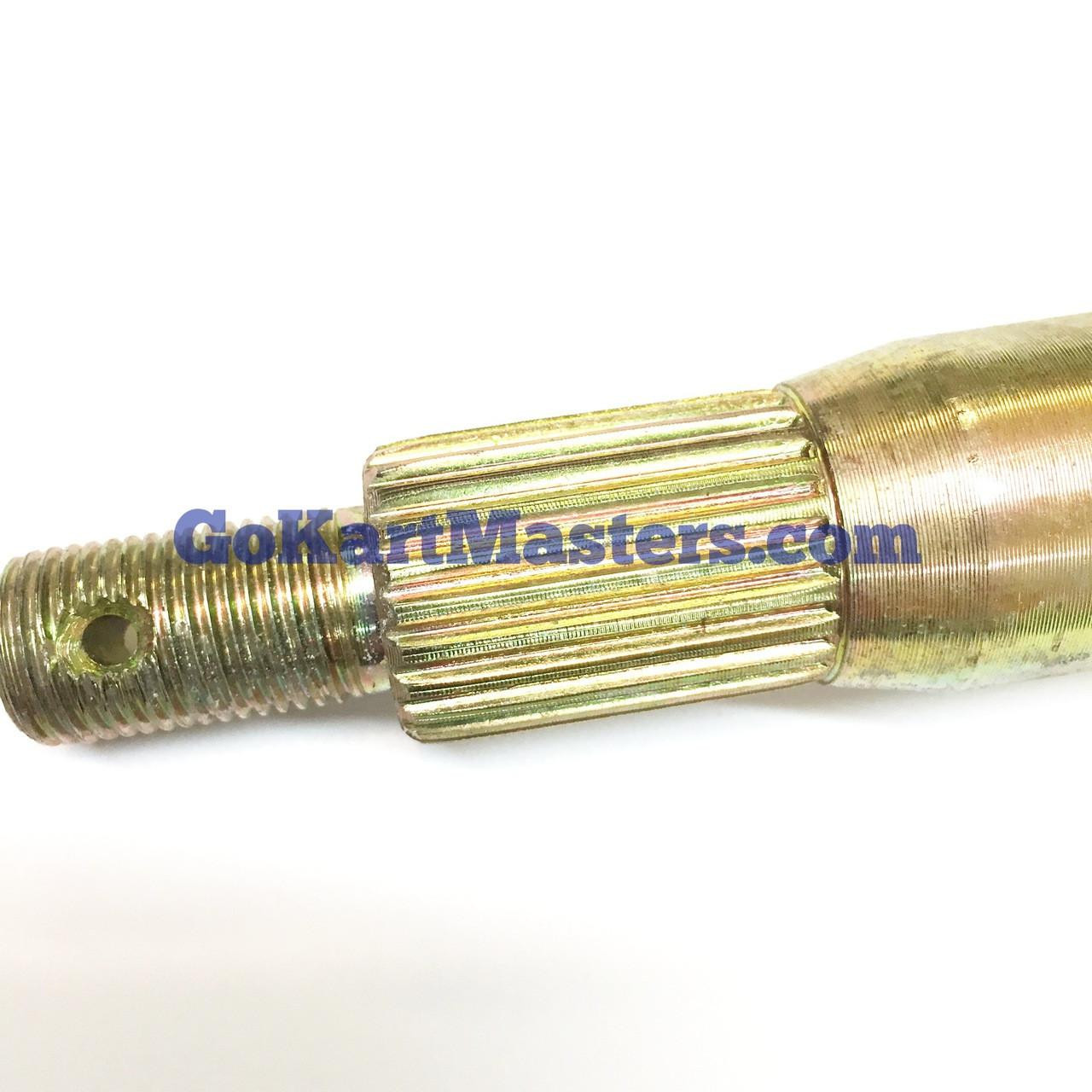 TrailMaster Blazer150 & 150X Rear Axle, close-up image of the rear axle component with threaded and splined sections for vehicle compatibility.
