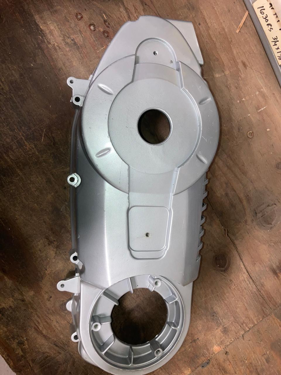TrailMaster 300 EFI Model Go Kart CVT side cover, silver metallic engine cover panel with circular cutouts for engine components.