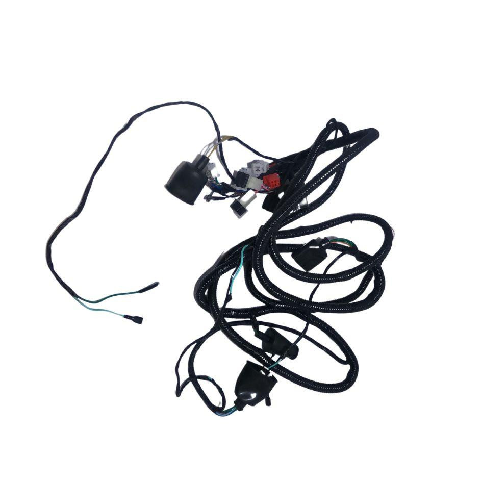 Trailmaster 200 XRX E Main Wiring Harness, black electrical wiring with connectors and protective sleeving.