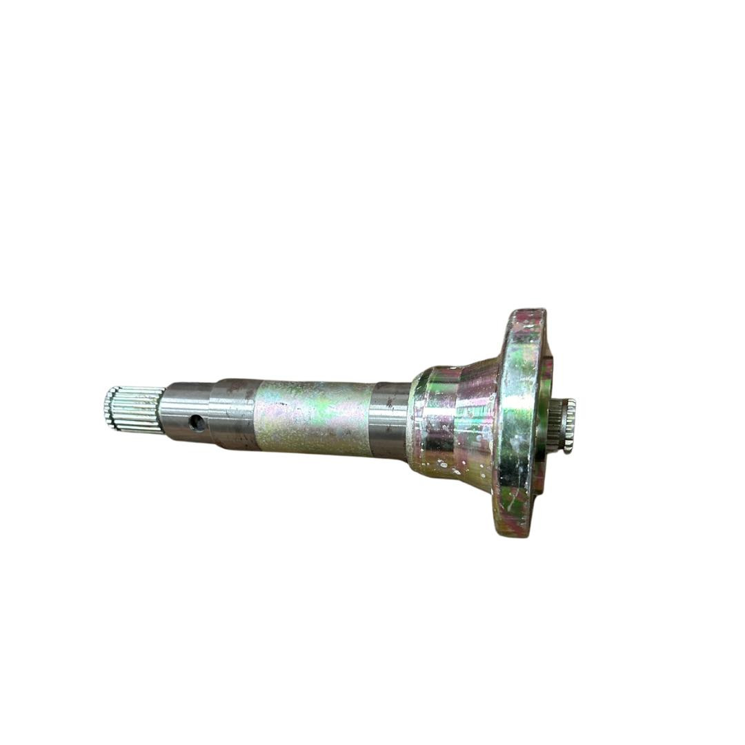 Trailmaster 300 XRX Center Axle, metallic shaft with splines and mounting flange for vehicle axle replacement.