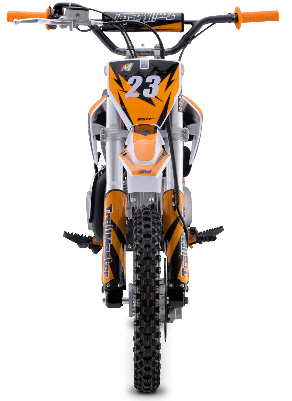 TrailMaster TM23 125cc youth dirt bike with 14/12 wheels — mid-size off-road motorcycle for kids. orange