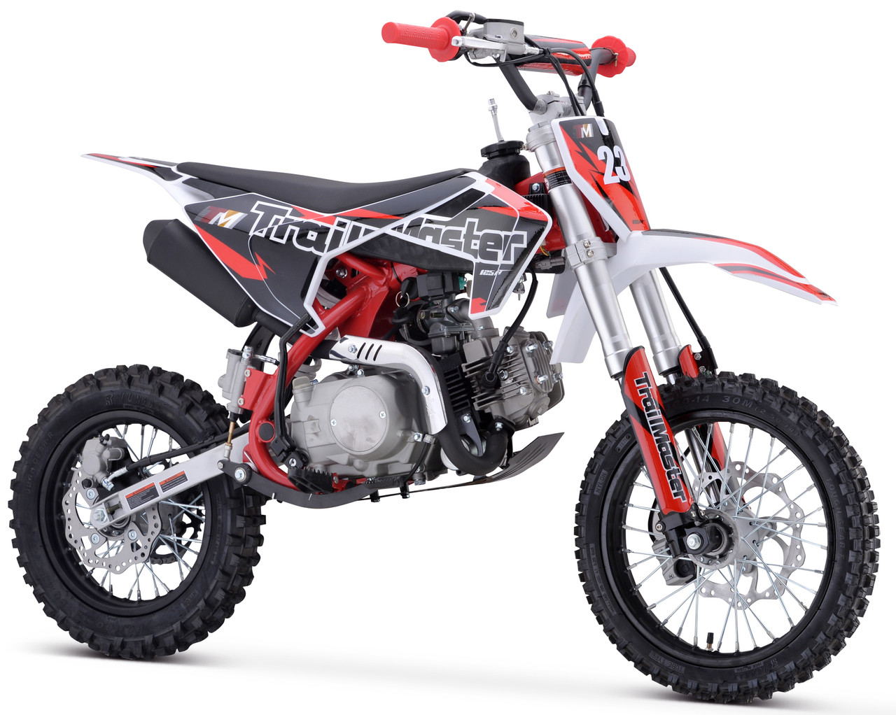 TrailMaster TM23 125cc youth dirt bike with 14/12 wheels — mid-size off-road motorcycle for kids.