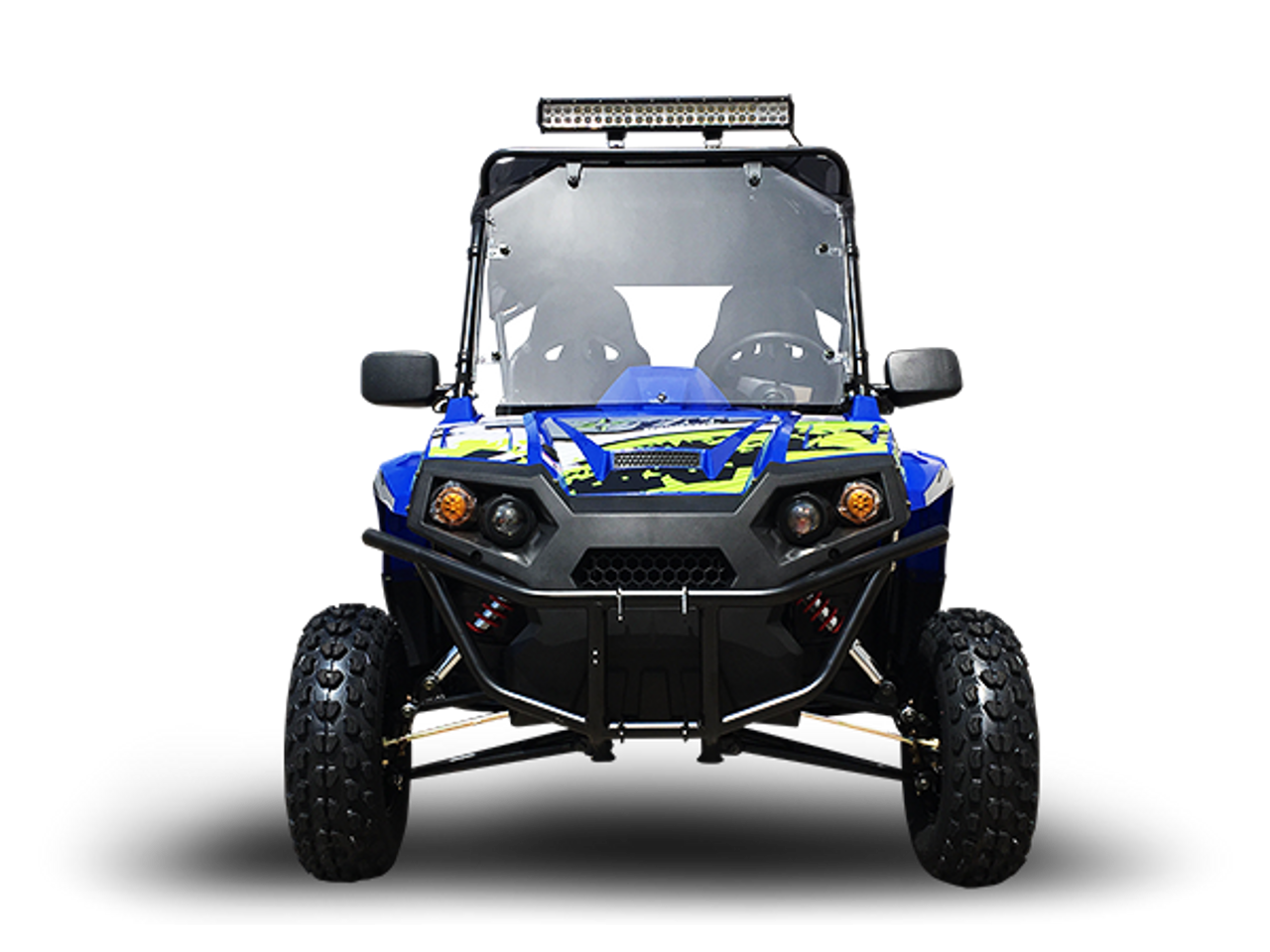 TrailMaster Challenger 300EX go-kart with upgraded suspension and rear cargo rack