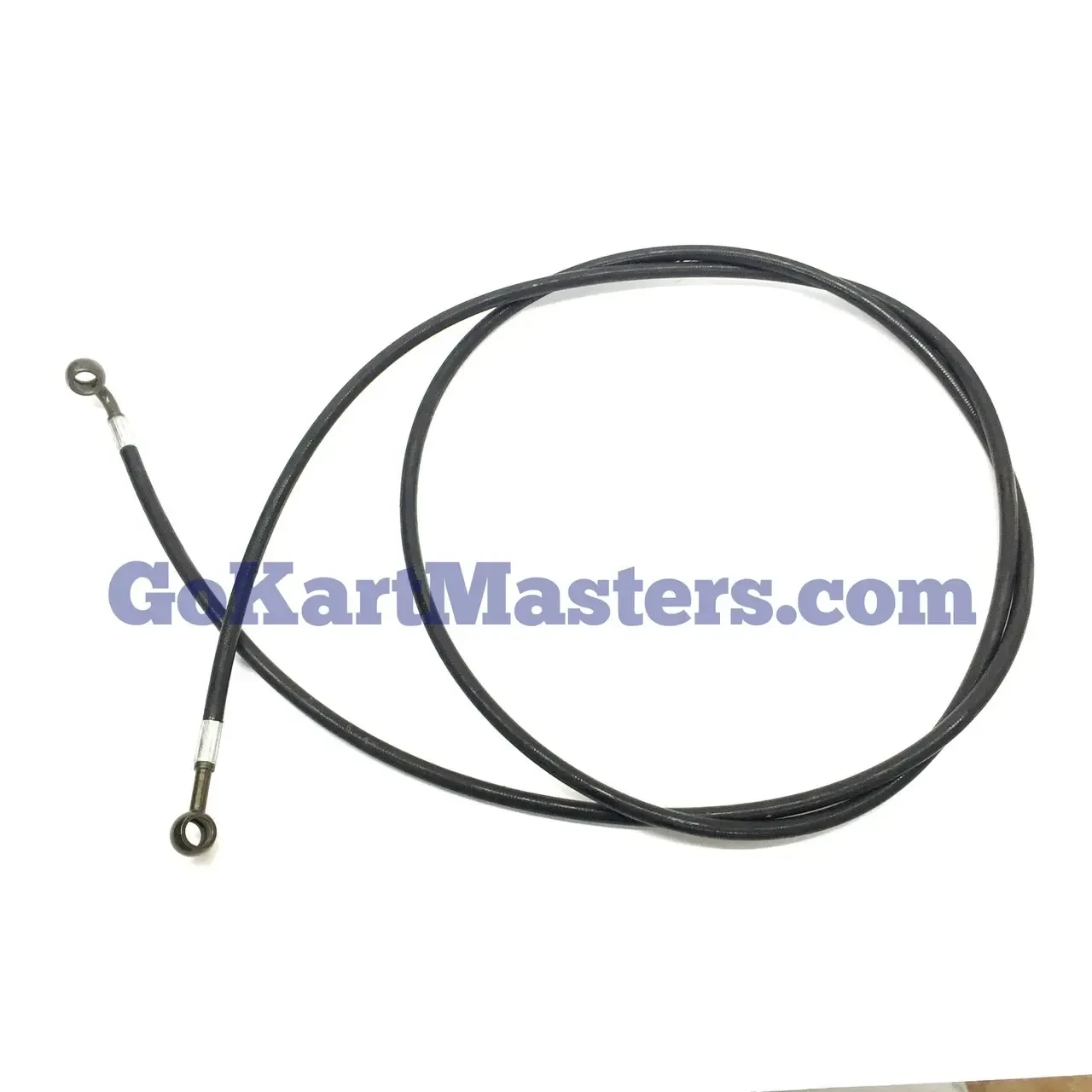 TrailMaster 200 XRX Front Right Brake Hose – 43 Inch, black brake hose with metal fittings at each end used for ATV brake system repair.