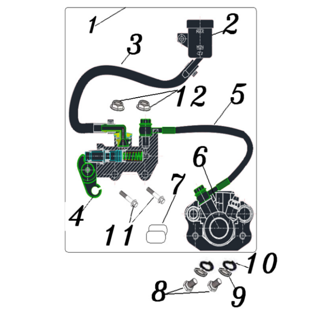 TrailMaster Cheetah 6 Hydraulic Brake Assembly