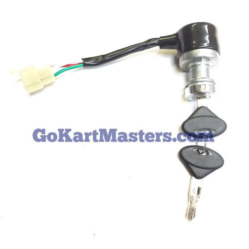 TrailMaster Challenger 150 Ignition Key Switch, replacement ignition switch for off-road vehicles with key and lock assembly.