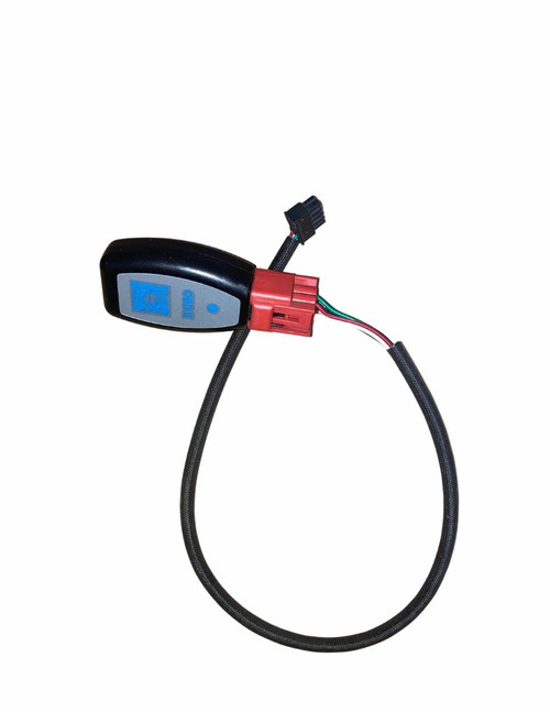 EFI Bluetooth Transceiver for Trailmaster Go Karts, small black and red wireless communication device with connector and wiring.