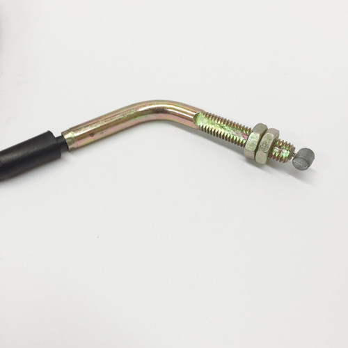 TrailMaster Cheetah 8 Go Kart Throttle Cable, close-up of the throttle cable with metal components and black handle on a white background.