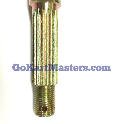 Trailmaster Cheetah 8 Go Kart Rear Axle, metal part with threaded end and grooved shaft for vehicle rear wheel attachment.