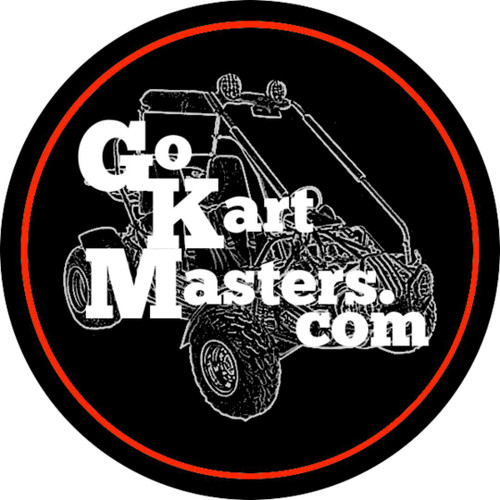 SPECIAL ORDER TRAILMASTER TAURUS AIR FILTER KIT, Go Kart Masters.com logo with a black circular background, red border, and white go-kart illustration