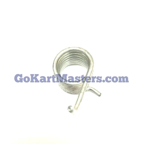 TrailMaster 200 XRS Brake Pedal Return Spring, metal brake pedal return spring with coiled design and attached hook for ATV or go-kart brake system.