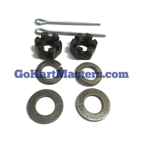 TrailMaster 200 XRS Front Spindle Nut and Cotter Pin Kit, automotive parts including nuts, washers, cotter pins, and lock washers for vehicle maintenance.