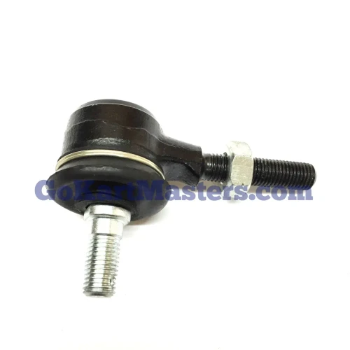 TrailMaster 200 XRS Outer Steering Rod End, black metal automotive steering part with threaded rods for vehicle steering linkage.