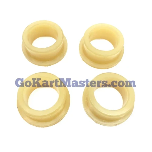 TrailMaster 200 XRS Lower A-Arm Bushing Set, four yellow bushings for ATV suspension, close-up view.