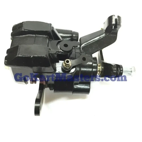 TrailMaster 200 XRX Rear Brake Caliper, black automotive braking component for scooter or ATV.