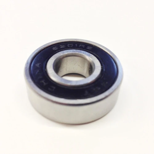 TrailMaster Cheetah 6 Outer Front Wheel Bearing, close-up view of the metal wheel bearing with black rubber seal on a white background.