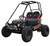 TM ASSEMBLED Mini XRX/R+ Go Kart with Reverse for ages 4 and up, black frame and large off-road tires, featuring dual seats, headlights, and a roll cage for safety.