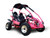 TM ASSEMBLED Mid XRX-R Go Kart For Kids with Reverse, Electric Start, 5 Point Harness, pink color, off-road tires, and a safety canopy.