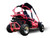TM ASSEMBLED TrailMaster Mid XRX Go Kart For Kids 7hp Youth Go Kart 24 mph, pink and black go-kart with sturdy frame, safety roll bar, and large rugged tires.