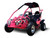 TM ASSEMBLED TrailMaster Mid XRX Go Kart For Kids 7hp Youth Go Kart 24 mph, pink off-road go-kart with protective roll cage, seats for two, and large rugged tires.