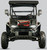 TM Challenger 200 EUX, YOUTH SXS, EFI, Utility Bed, Premium Package - Front view of a rugged youth side-by-side utility vehicle with black and red design, large off-road tires, protective bumper, and utility bed for versatile outdoor activities.