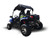 TM Challenger 300 EX 300cc SXS, a rugged all-terrain side-by-side vehicle with four large off-road tires, a black canopy, and sporty blue and black body design.