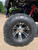 TM Challenger 4 200 EX 4 Seater 200cc SXS, close-up view of the large rugged off-road tire and aluminum alloy wheel of the vehicle.