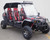 TM Challenger4 300 EX 4 Seater Family Buggy, black off-road utility vehicle with red seats and rugged tires.