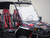 TM Challenger4 300 EX 4 Seater Family Buggy, black and red utility off-road vehicle with protective windshield and large rugged tires.