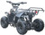 TM 3050c Mini 110cc ATV, black and gray off-road quad bike with rugged tires, suspension, and sturdy frame for outdoor adventure
