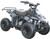 TM 3050c Mini 110cc ATV, rugged all-terrain quad bike with black and white spiderweb pattern, large off-road tires, and durable frame.