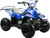 TM 3050c Mini 110cc ATV, blue color mini quad bike with rugged tires and sturdy frame.