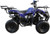 TM 3125R ATV, a blue all-terrain vehicle with large rugged tires, a sturdy black frame, and a spacious handlebar for off-road riding.