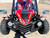 TMBlazer 200EX PREMIUM Sport Go Kart, front view of the red and black off-road go-kart with large rugged tires, LED headlights, and racing seats.