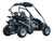 TM Mid Size Blazer 200R Go Kart with Reverse, black frame, off-road tires, and protective cover over the seats.