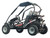 TM Mid Size Blazer 200R Go Kart with Reverse, off-road vehicle featuring a sturdy black frame, large rugged tires, and a compact design suitable for off-road driving.