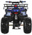 TM Mid 125cc ATV B125, front view of a blue and black all-terrain vehicle with large off-road tires, suspension system, and a front cargo rack.