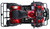 TM Mid 125cc ATV B125, top view of a red and black all-terrain vehicle with sturdy black metal racks on front and rear, knobby tires, and handlebars.