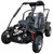 TM Mid XRX Go Kart, a black off-road electric go-kart with a roll cage, large tires, suspension, and safety harness suitable for children aged 8 and up.
