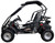 TM Mid XRX Go Kart, black off-road mini vehicle designed for children aged 8 and up, featuring large rugged tires, a black frame, and a roll cage for safety.